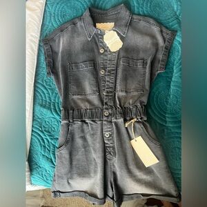 Black Denim Romper